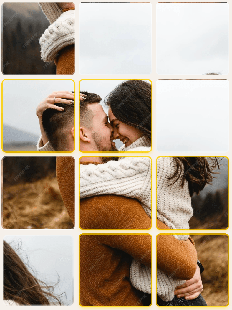 Puzzle pieces being assembled